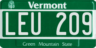 VT license plate LEU209