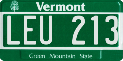 VT license plate LEU213