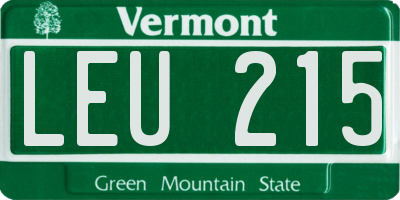 VT license plate LEU215