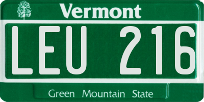 VT license plate LEU216