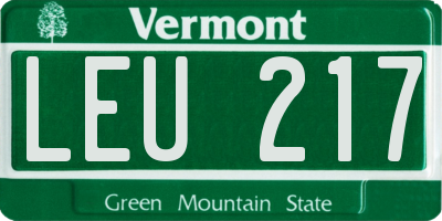 VT license plate LEU217