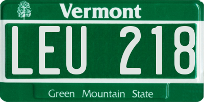 VT license plate LEU218