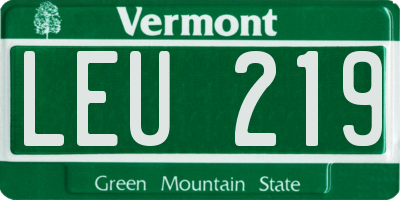 VT license plate LEU219