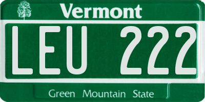 VT license plate LEU222