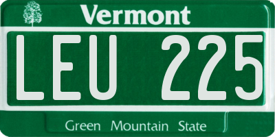 VT license plate LEU225