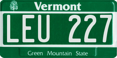 VT license plate LEU227