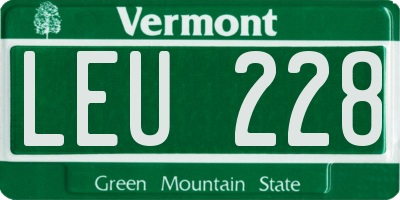 VT license plate LEU228