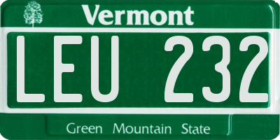 VT license plate LEU232