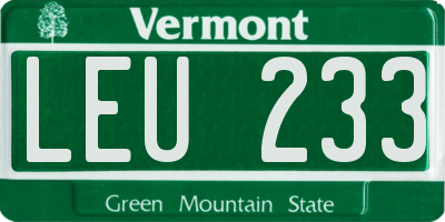 VT license plate LEU233