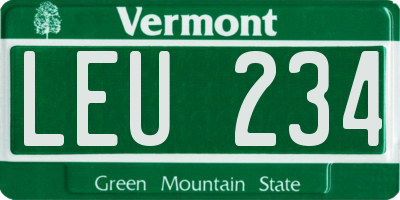 VT license plate LEU234