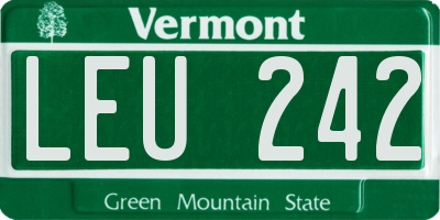 VT license plate LEU242