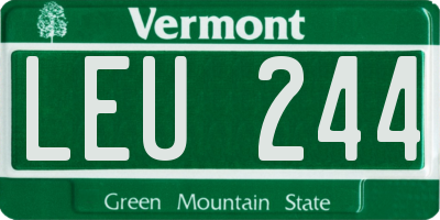 VT license plate LEU244