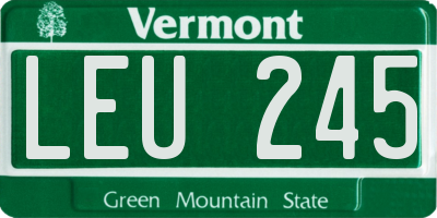 VT license plate LEU245