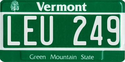 VT license plate LEU249