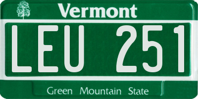 VT license plate LEU251
