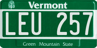 VT license plate LEU257