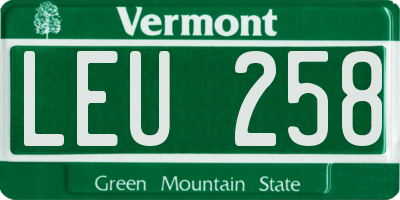 VT license plate LEU258
