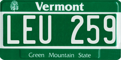 VT license plate LEU259