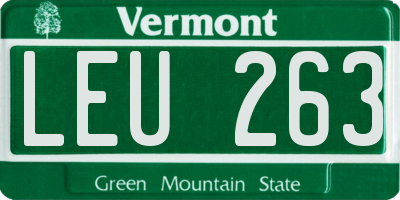 VT license plate LEU263