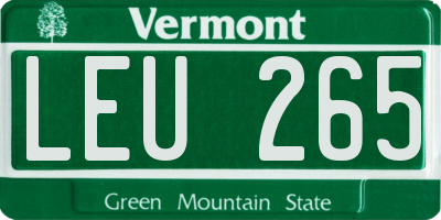 VT license plate LEU265