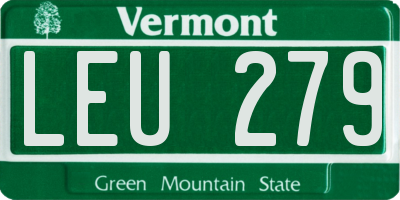 VT license plate LEU279