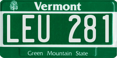 VT license plate LEU281