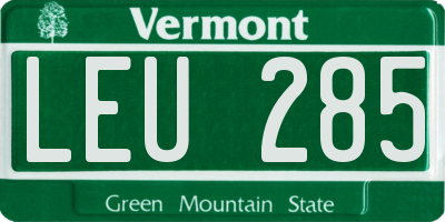 VT license plate LEU285