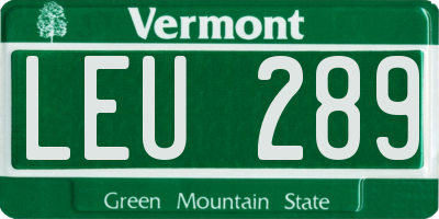 VT license plate LEU289