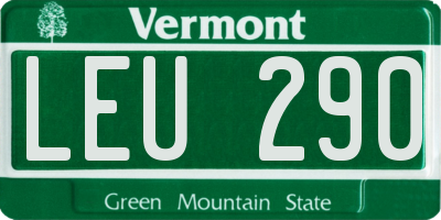 VT license plate LEU290