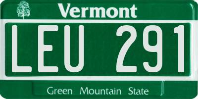 VT license plate LEU291