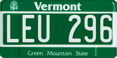 VT license plate LEU296