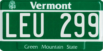 VT license plate LEU299