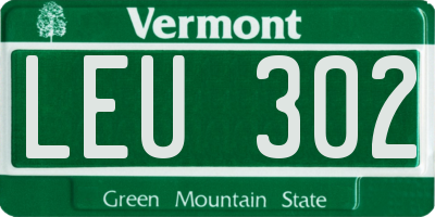 VT license plate LEU302