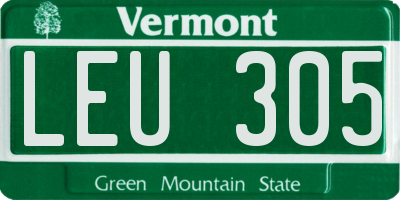 VT license plate LEU305