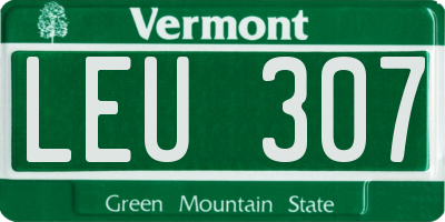 VT license plate LEU307