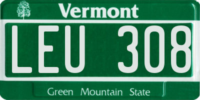 VT license plate LEU308