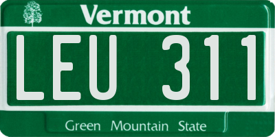 VT license plate LEU311
