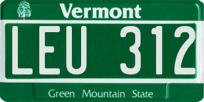 VT license plate LEU312