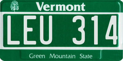 VT license plate LEU314