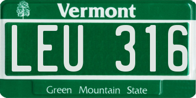 VT license plate LEU316