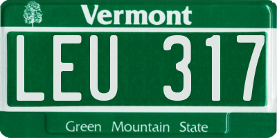 VT license plate LEU317