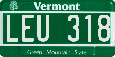 VT license plate LEU318