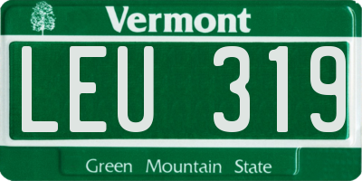 VT license plate LEU319
