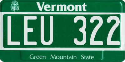 VT license plate LEU322