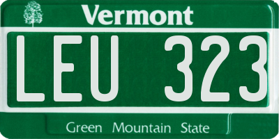 VT license plate LEU323