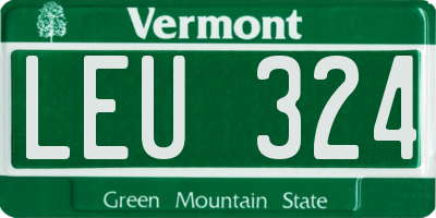 VT license plate LEU324