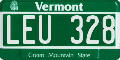 VT license plate LEU328