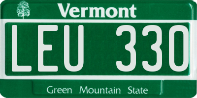 VT license plate LEU330