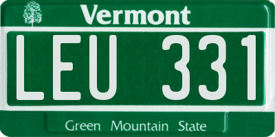 VT license plate LEU331