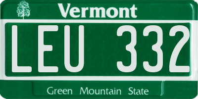 VT license plate LEU332